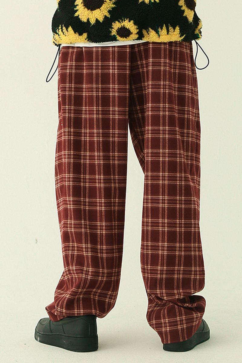 CZ Red Wine Plaid Trousers
