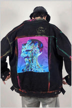 CZ Abstract Painted Jeans Jacket