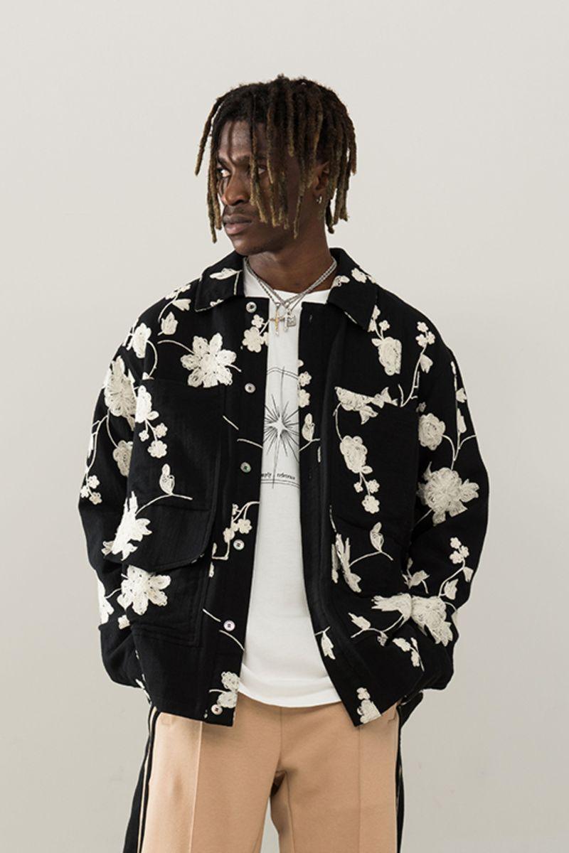 Empty Reference Embroidered Flowers Jacket