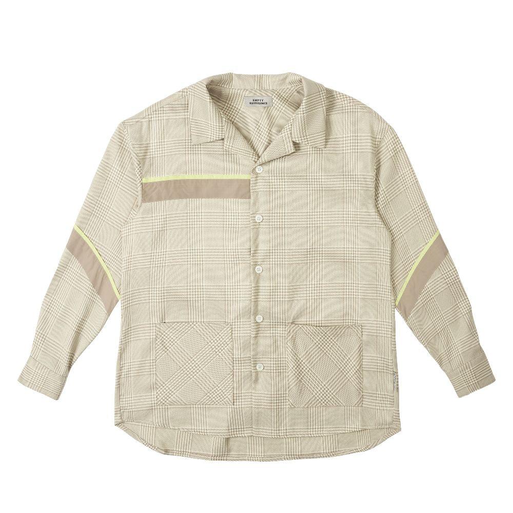 Empty Reference Plaid Khaki L/S Cuban Shirt