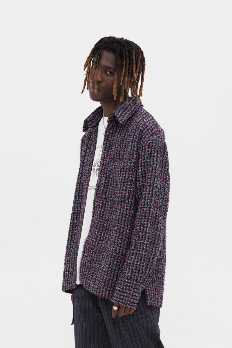 Empty Reference Purple Tweed L/S Shirt Coat