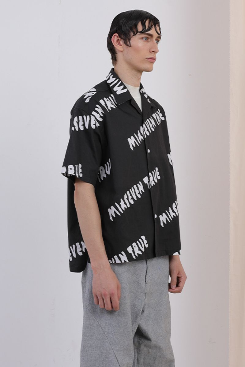 Mix7 Logo Printed Cuban S/S Shirt
