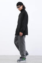 CZ Solid Black Turtleneck