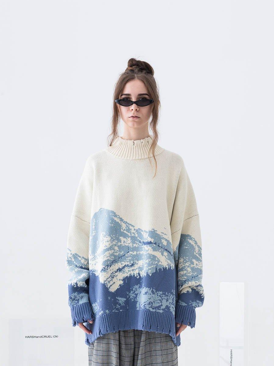 H/C Snow Mountain Ripped Turtleneck - UK Only