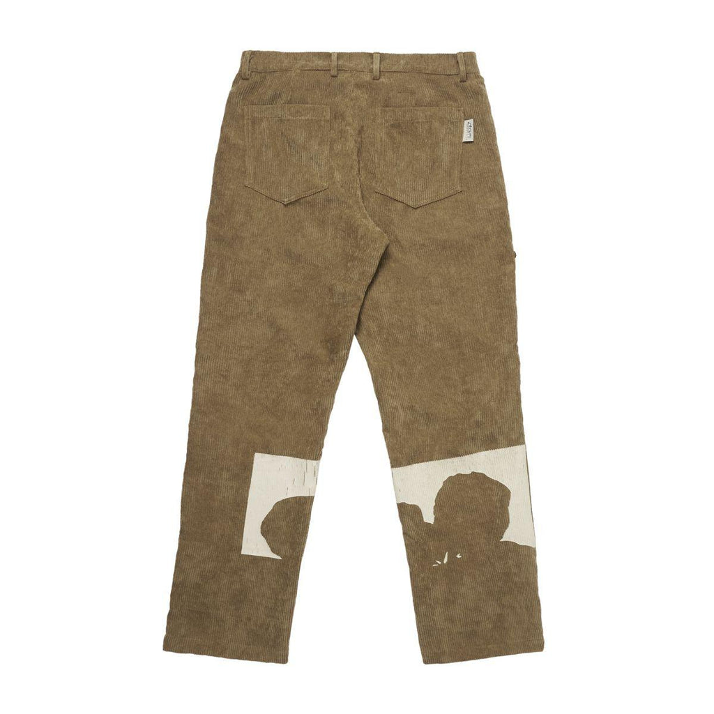 Empty Reference Flower Corduroy Straight Trousers