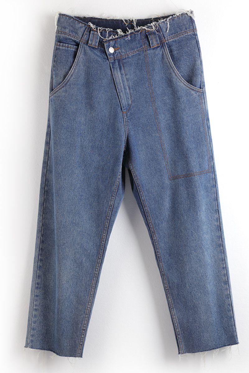 Mix7 Asymmetrical Loose Straight Jeans