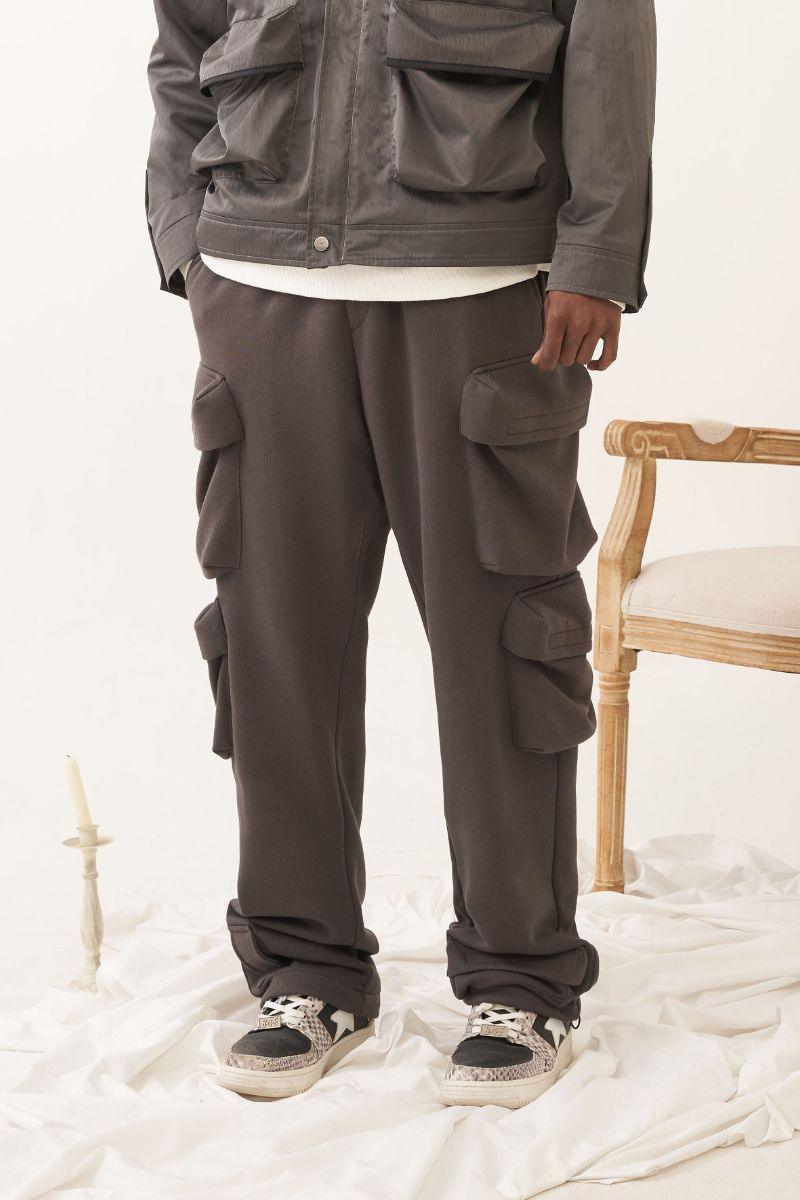 Empty Reference Multi Pocket Loose Sweatpants