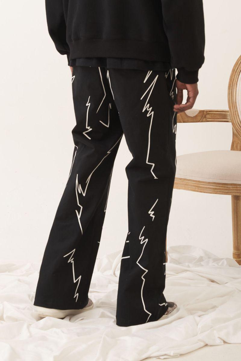 Empty Reference Lightnings Printed Flared Trousers