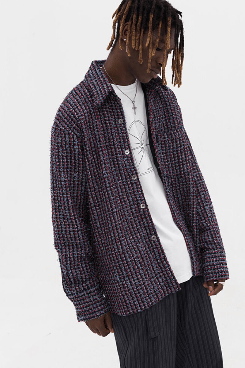 Empty Reference Purple Tweed L/S Shirt Coat