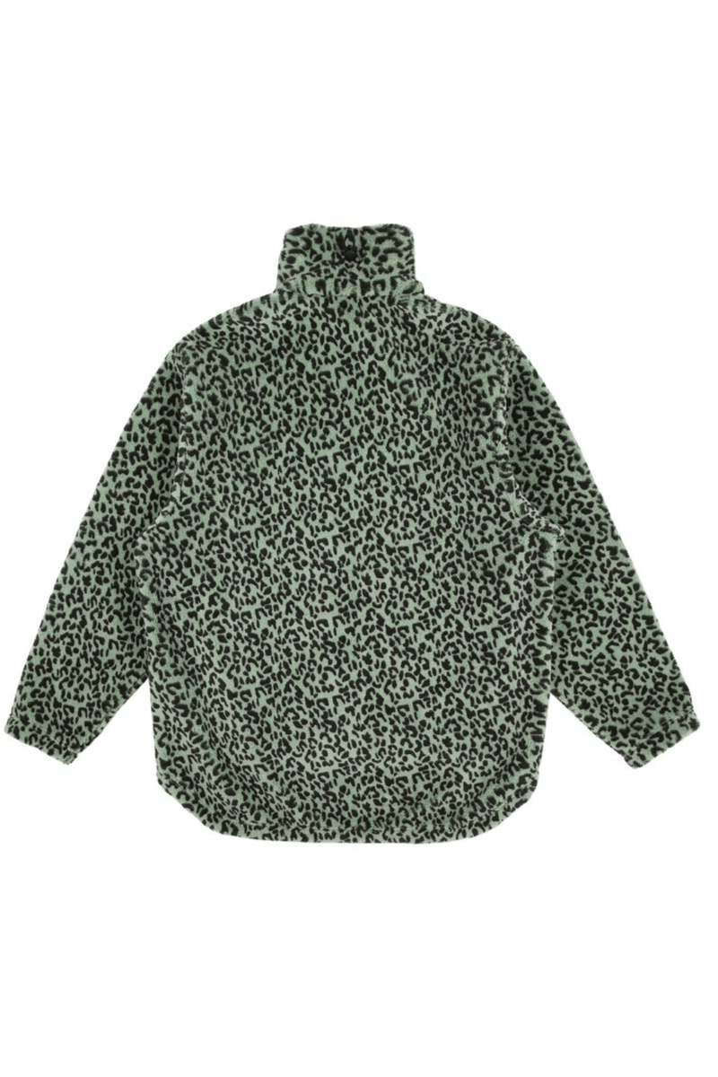 Empty Reference Leopard Pattern Zip Fleece