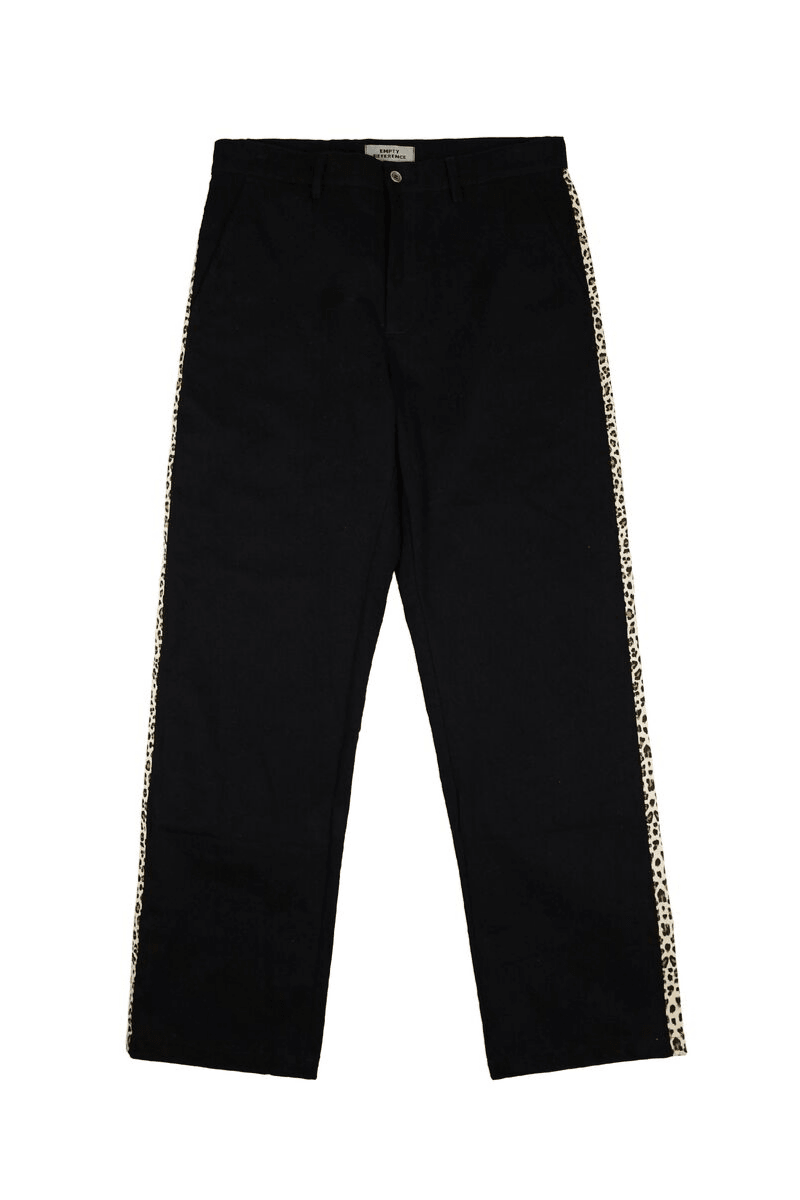 Empty Reference Leopard Pattern Straight Trousers