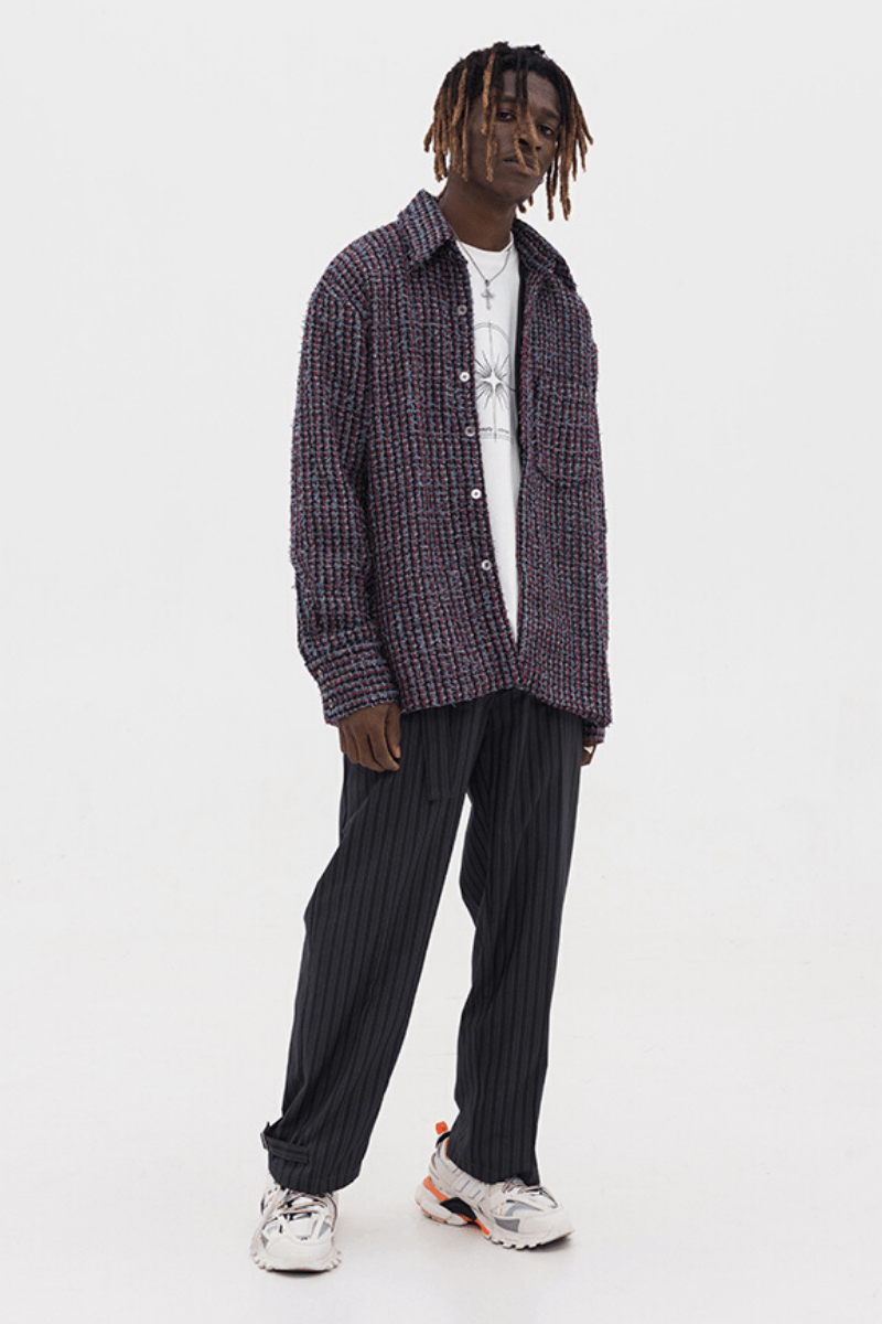 Empty Reference Purple Tweed L/S Shirt Coat