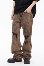 CZ Washed Brown Loose Jeans