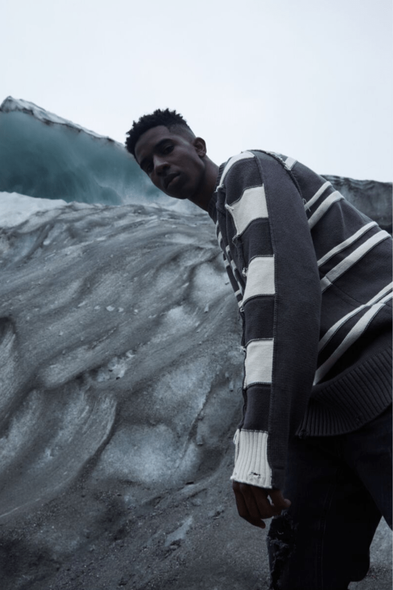STEEPC Striped Distressed Sweater