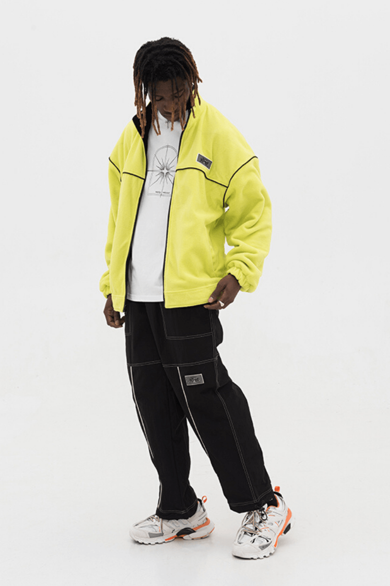 Empty Reference Reversible Black and Green Fleece Jacket