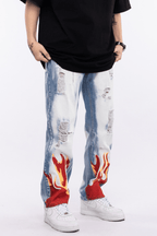 CZ Flame Ripped Washed Jeans