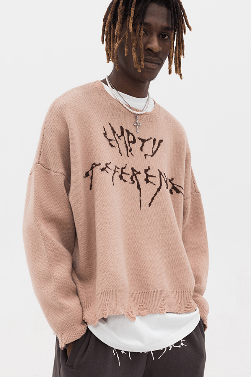 Empty Reference Logo Ripped Sweater