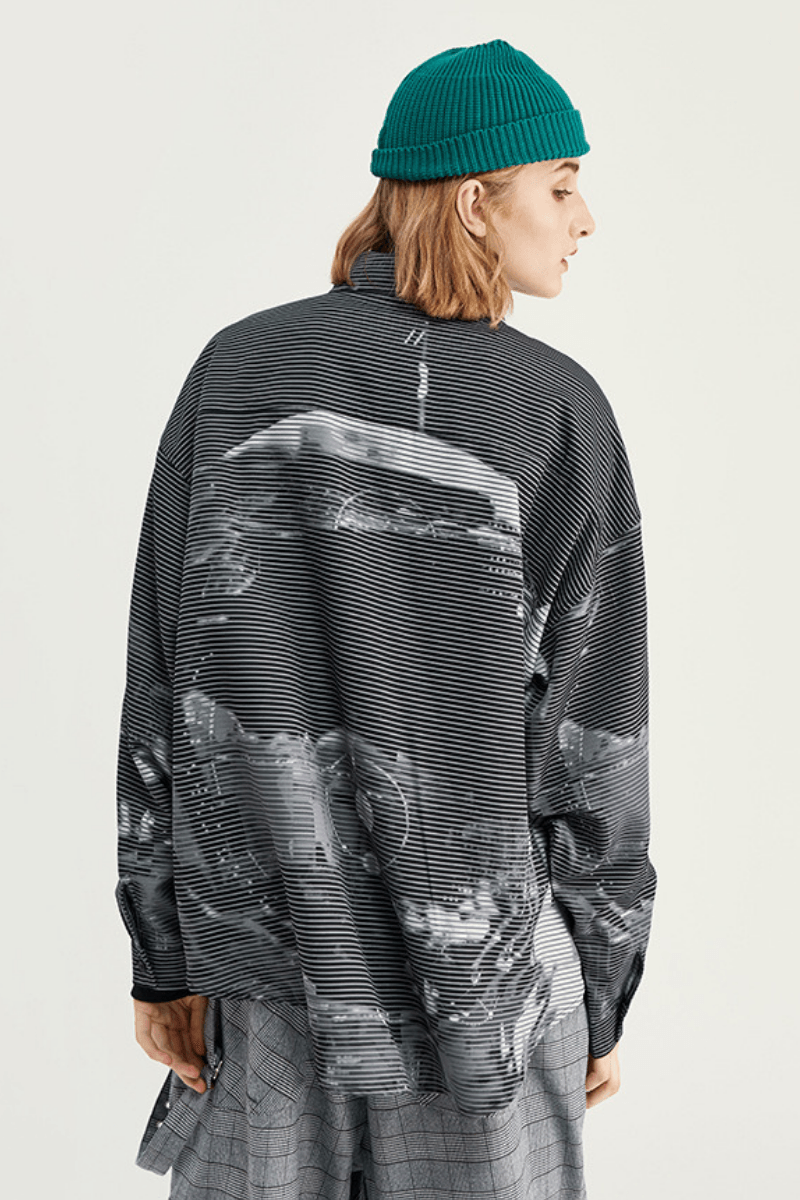 CZ Orbit Striped L/S Shirt
