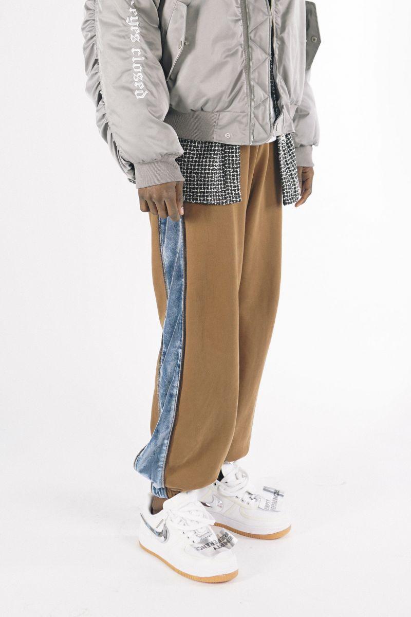 Empty Reference Brown Velvet Track Pants