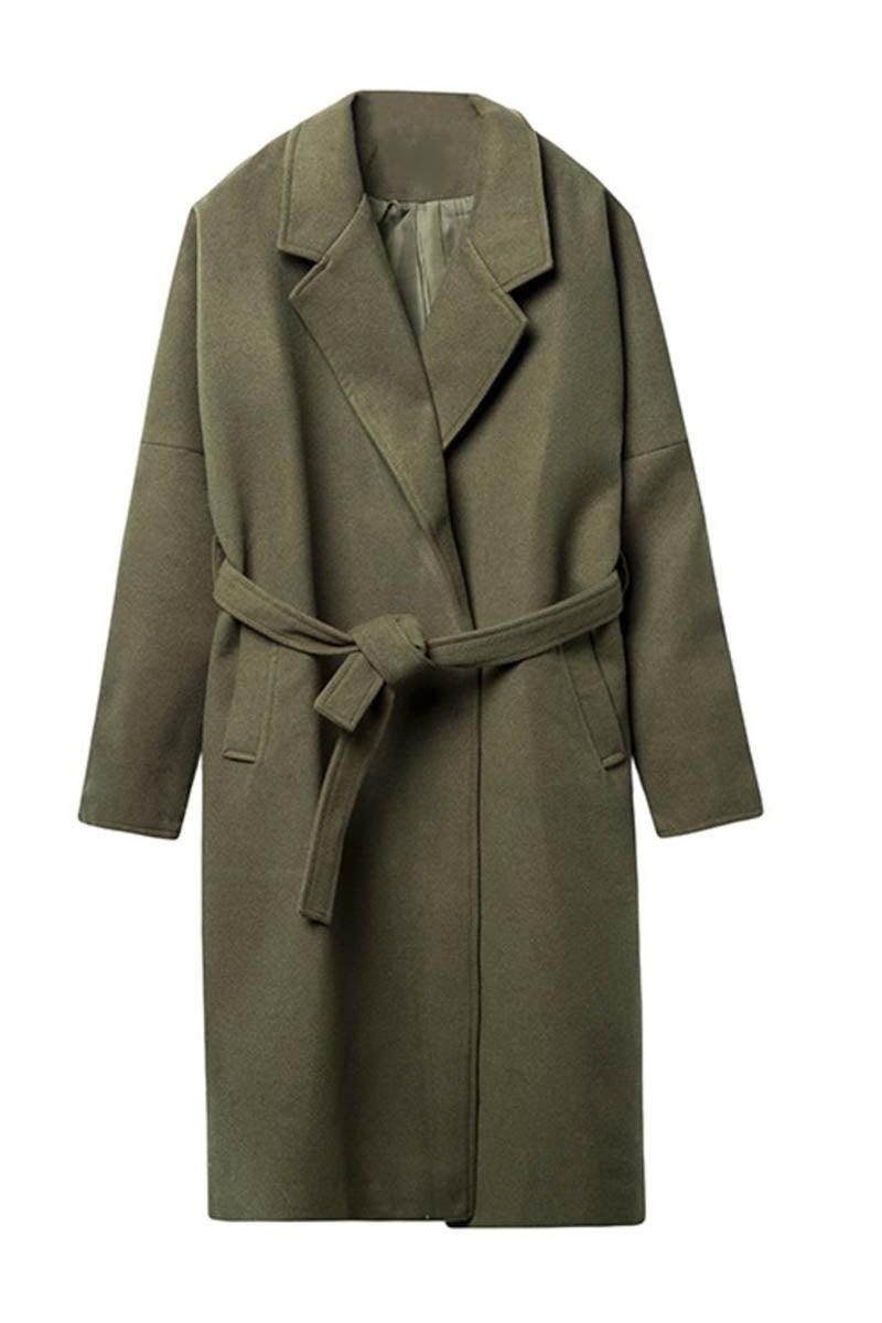 CZ Belted Woolen Coat