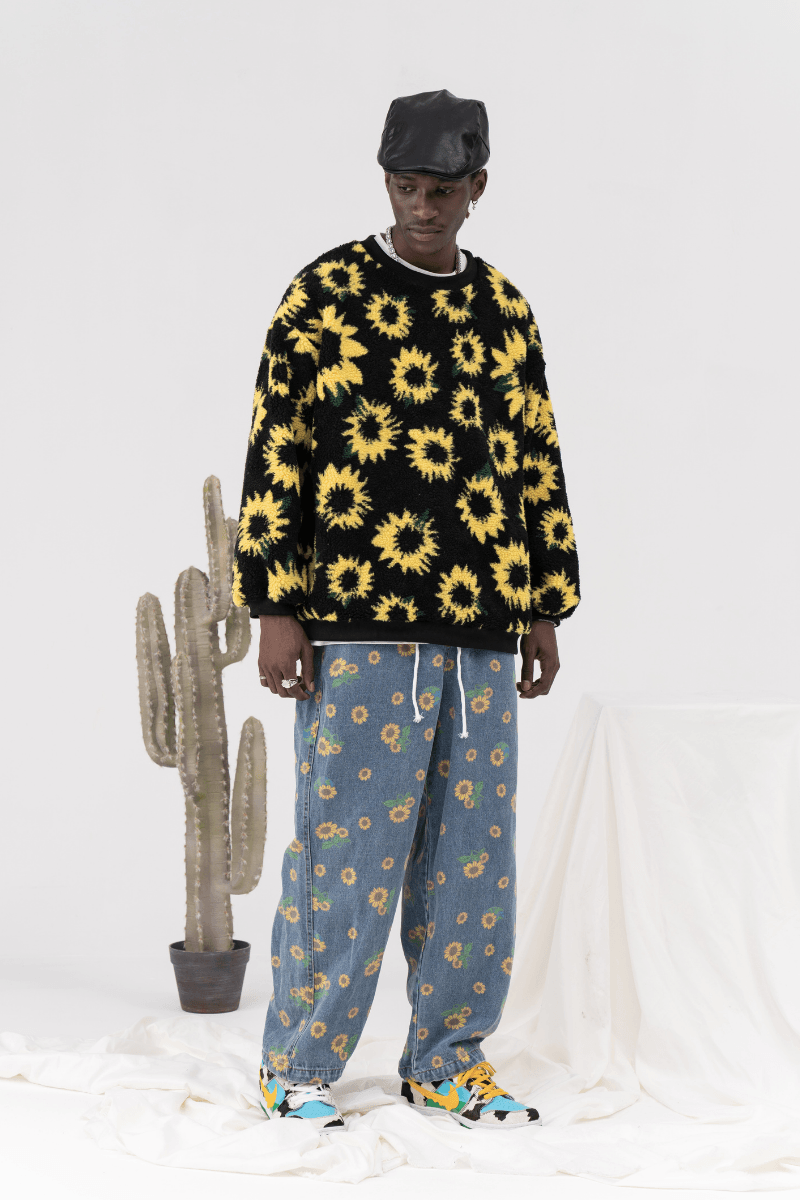 CZ Sunflower Printed Jeans - UK Only
