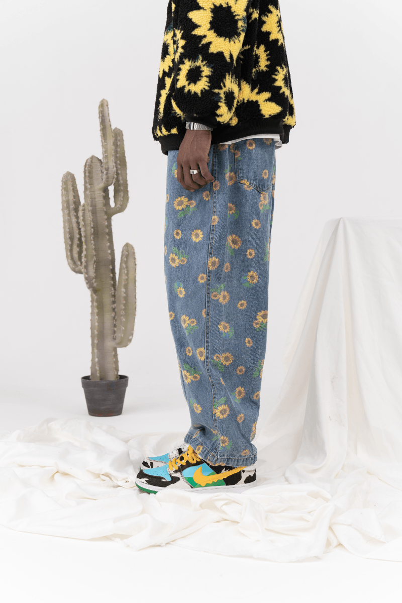 CZ Sunflower Printed Jeans - UK Only