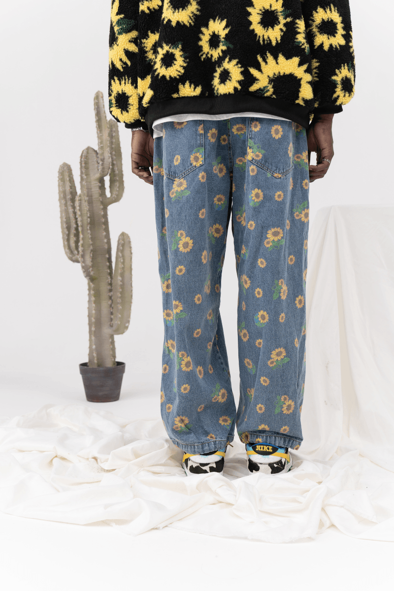 CZ Sunflower Printed Jeans - UK Only