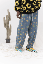 CZ Sunflower Printed Jeans