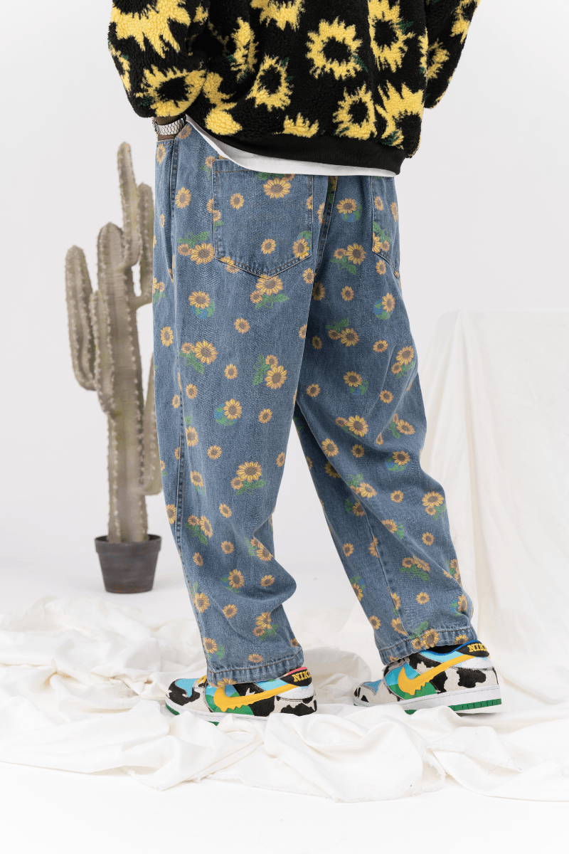 CZ Sunflower Printed Jeans - UK Only