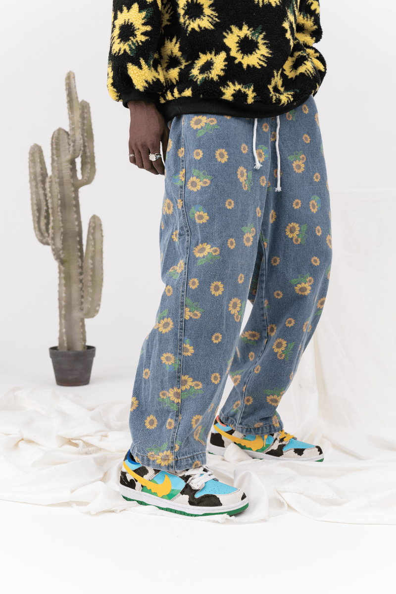 CZ Sunflower Printed Jeans - UK Only