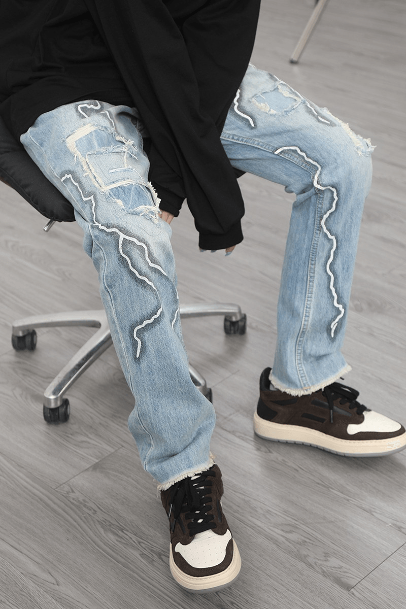 CZ Lightnings Printed Jeans