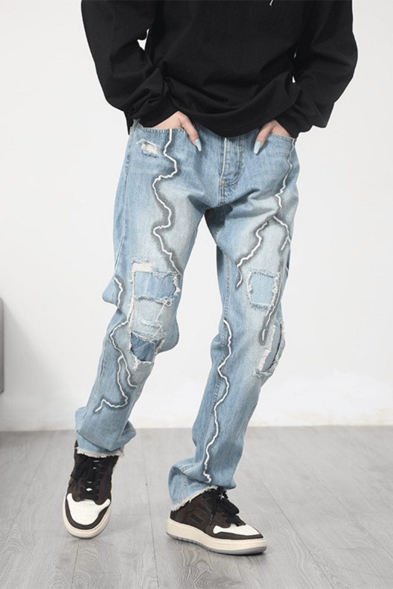 CZ Lightnings Printed Jeans