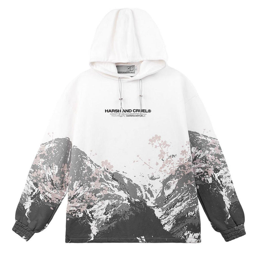 H/C Mountain Flowers Printed Hoodie - UK Only