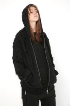 Unknown World Distressed Zipper Hoodie