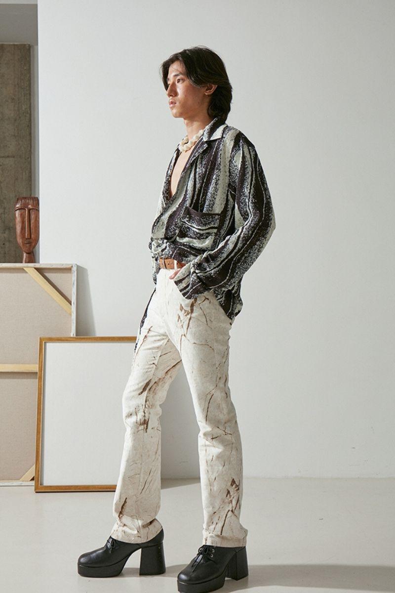 Mix7 Abstract Loose Cuban Shirt