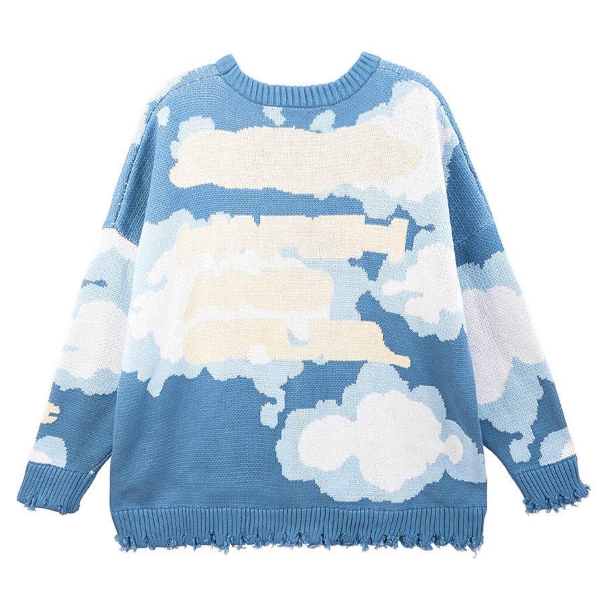H/C Blue Sky Ripped Sweater - UK Only