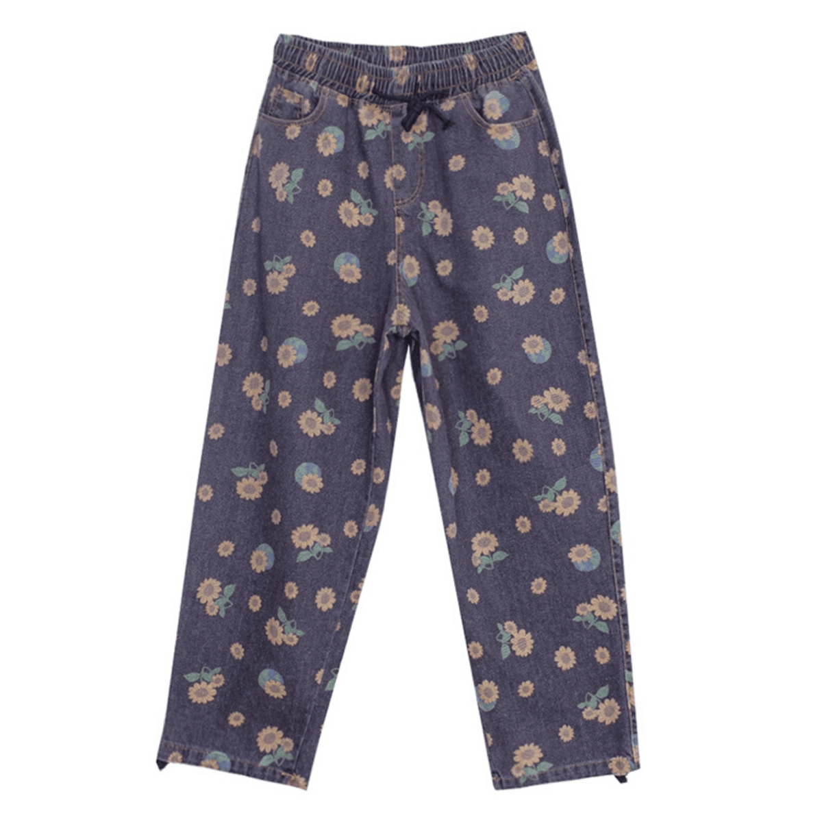 CZ Sunflower Printed Jeans