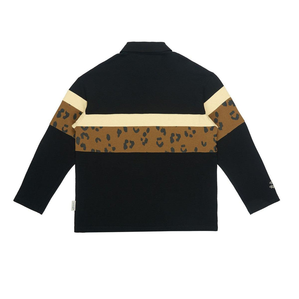 Empty Reference Striped Stitched Long Sleeves Polo