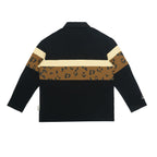 Empty Reference Striped Stitched Long Sleeves Polo