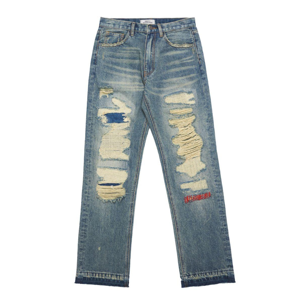 Empty Reference Retro Distressed Washed Jeans