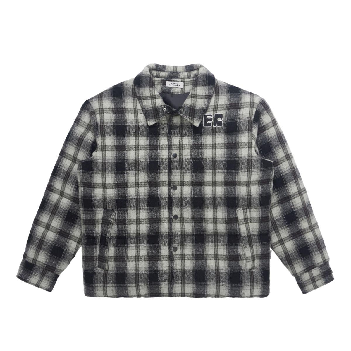 Empty Reference Woolen Plaid Jacket