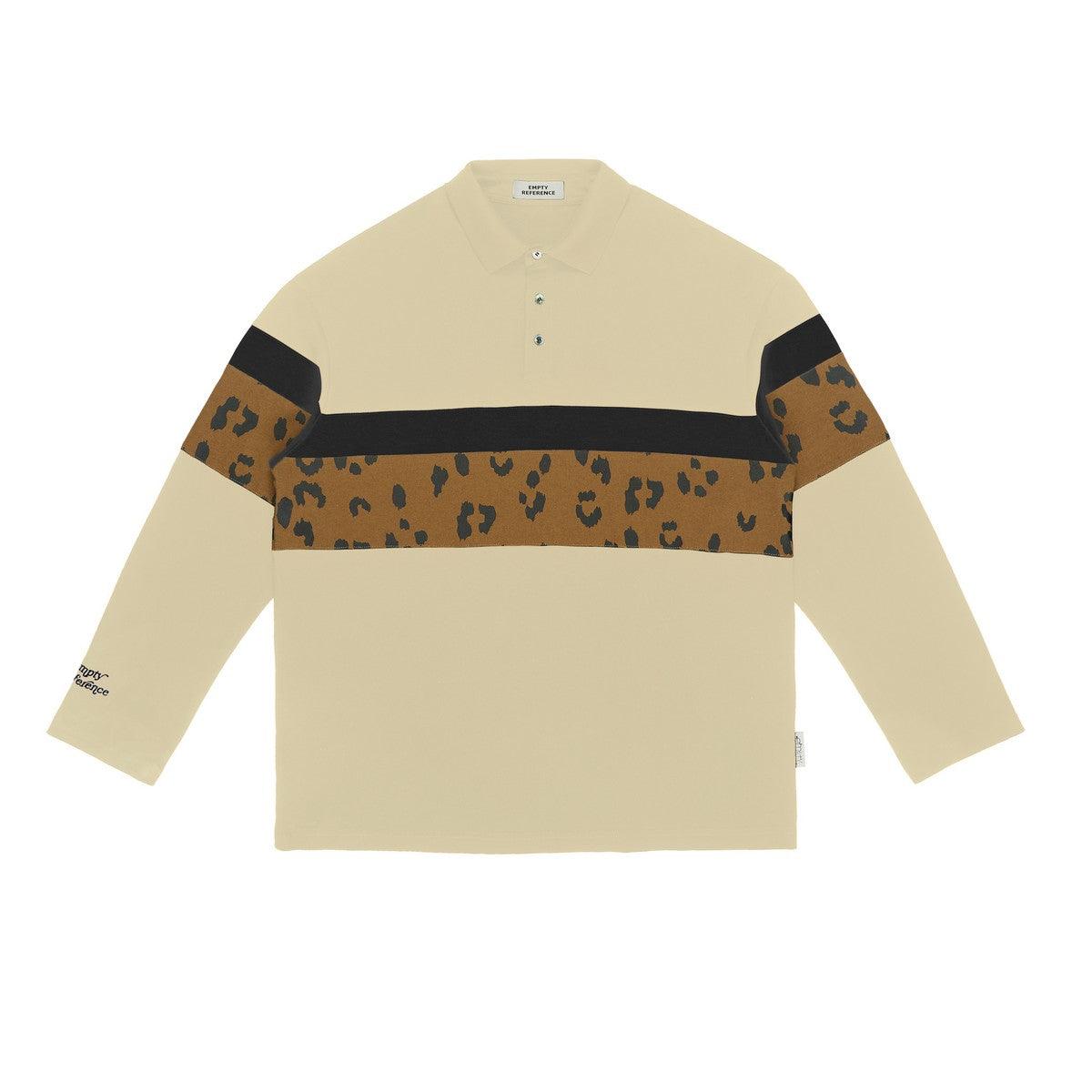 Empty Reference Striped Stitched Long Sleeves Polo