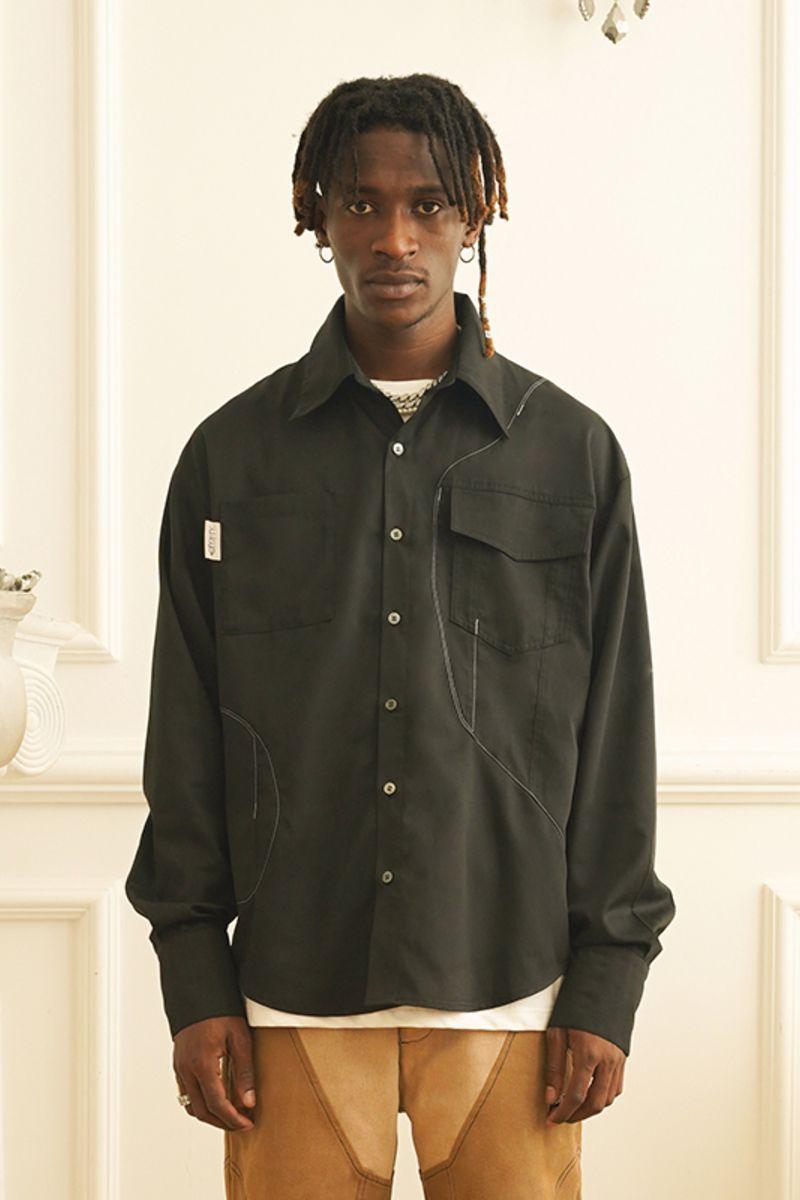 Empty Reference Stitched Contrast LS Shirt
