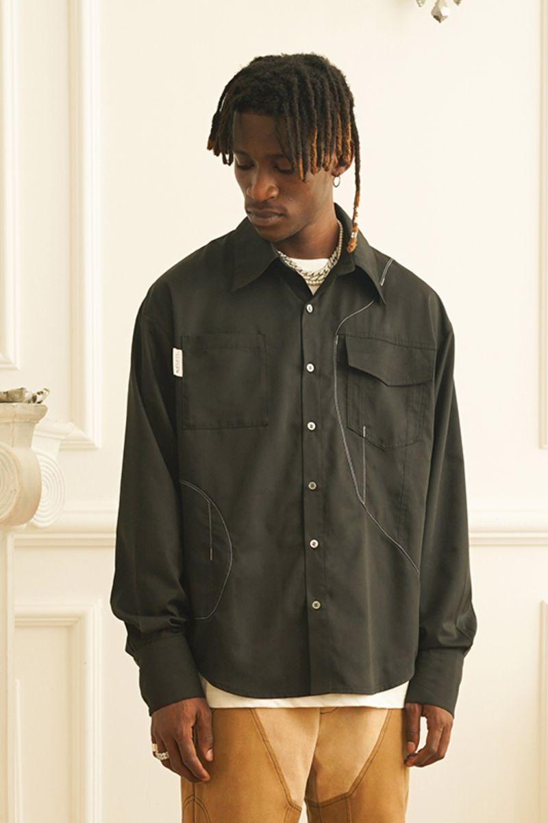 Empty Reference Stitched Contrast LS Shirt