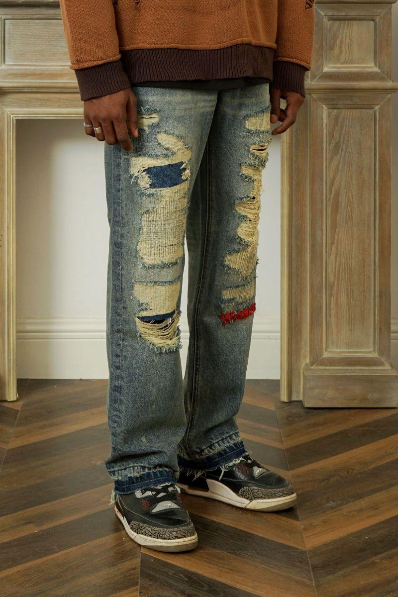 Empty Reference Retro Distressed Washed Jeans