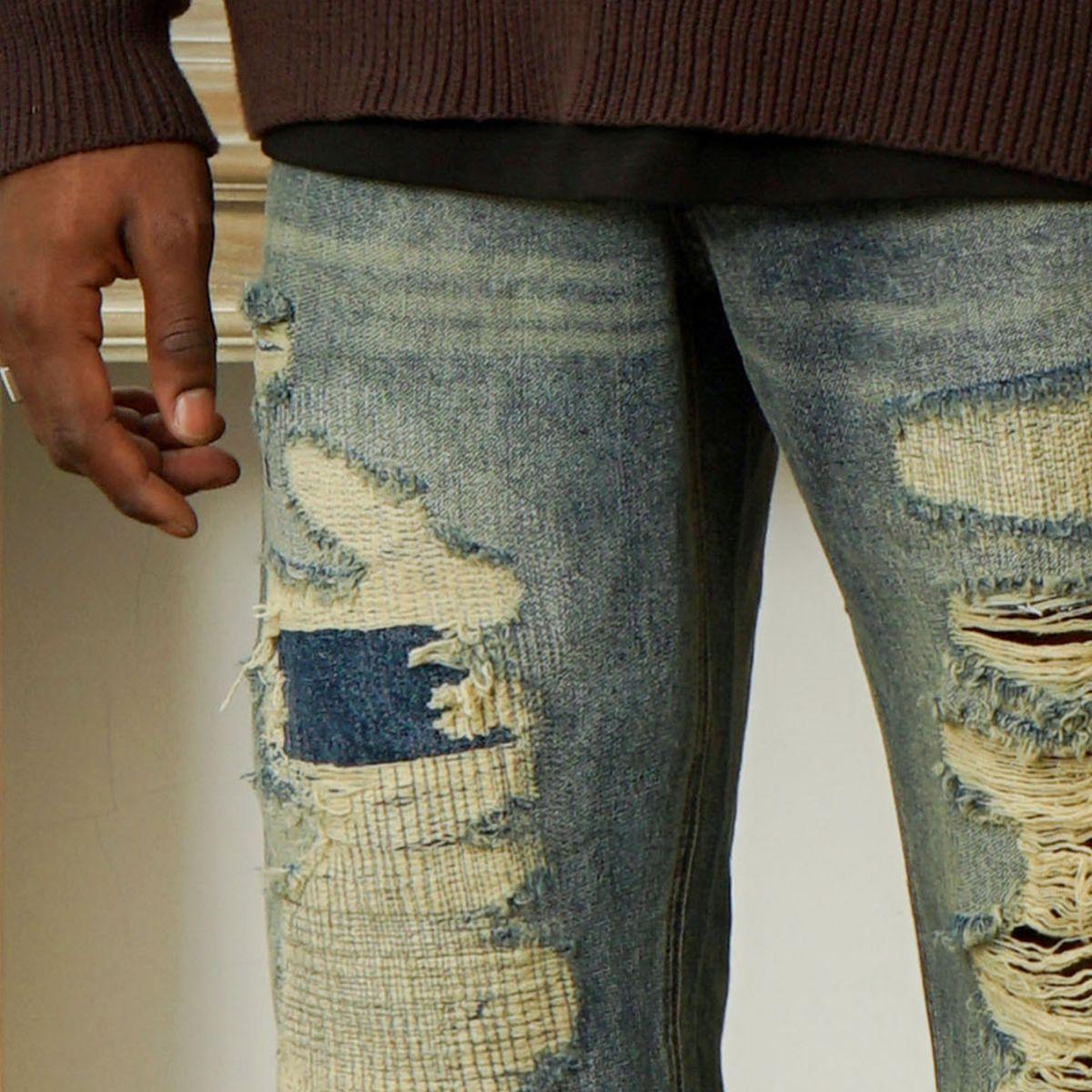 Empty Reference Retro Distressed Washed Jeans