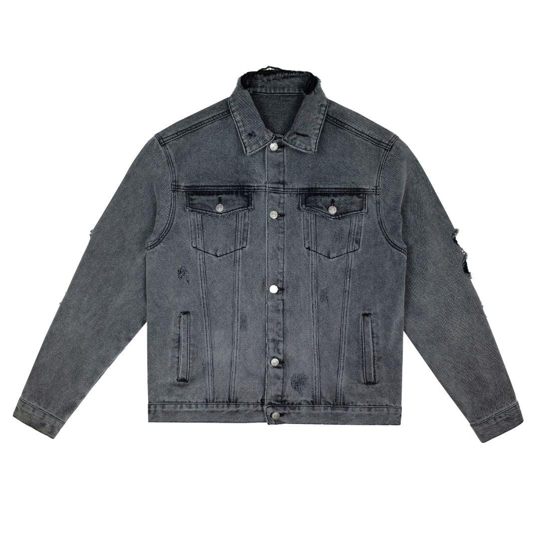 Empty Reference Distressed Jeans Jacket