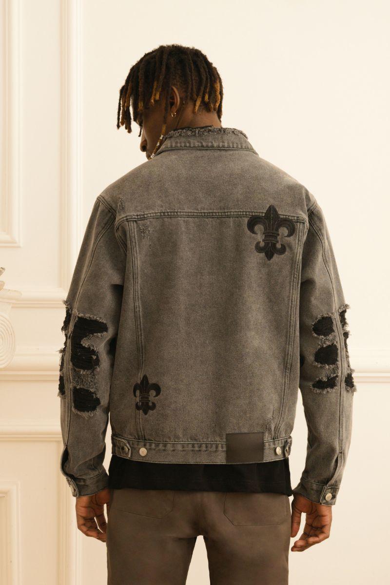 Empty Reference Distressed Jeans Jacket