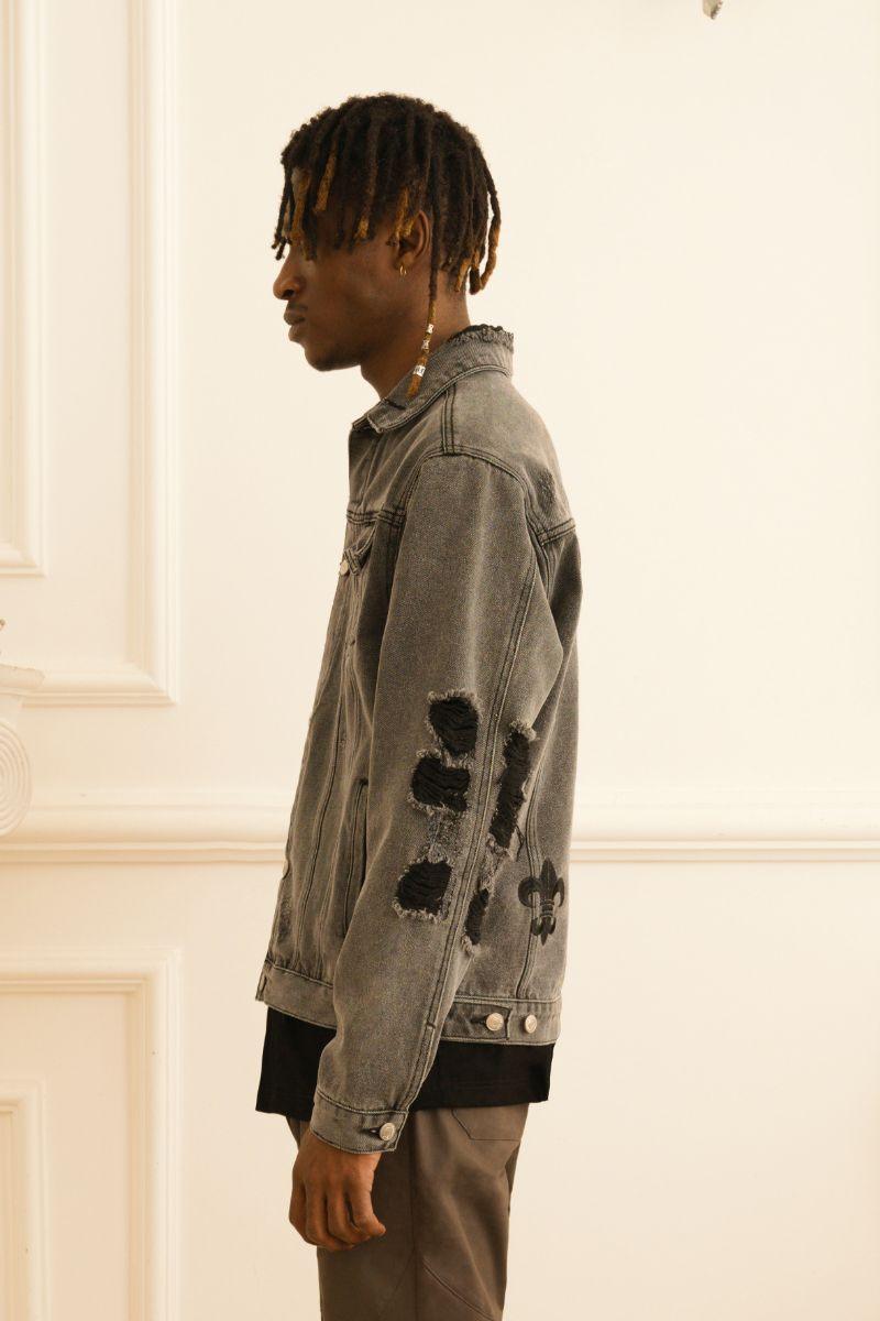 Empty Reference Distressed Jeans Jacket